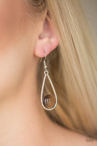 Paparazzi Over The Moon Brown Earrings