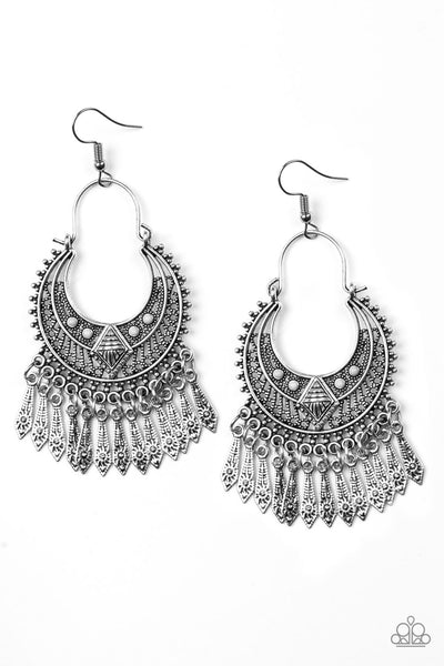 Paparazzi Walk On The Wildside Silver Earrings