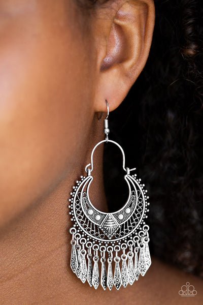 Paparazzi Walk On The Wildside Silver Earrings