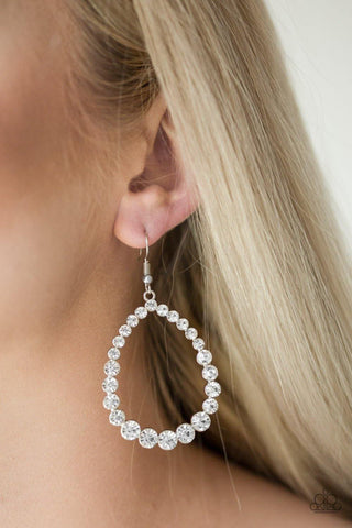 Rise and Sparkle! White Earrings - Nothin' But Jewelry by Mz. Netta