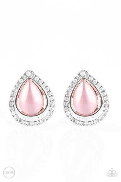 Noteworthy Shimmer Pink Clip-On Earrings