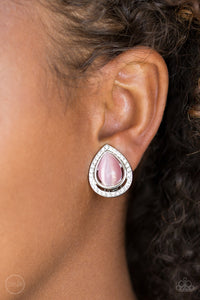 Noteworthy Shimmer Pink Clip-On Earrings