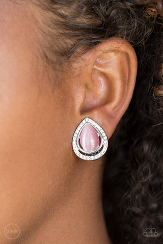 Noteworthy Shimmer Pink Clip-On Earrings