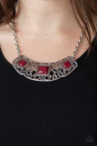 Paparazzi Feeling Inde-PENDANT Red Necklace