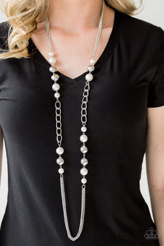 Paparazzi Uptown Talker White Necklace