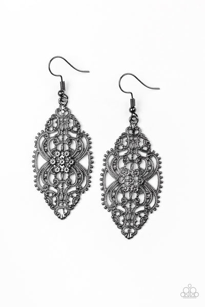 Ornately Ornate Black Earrings