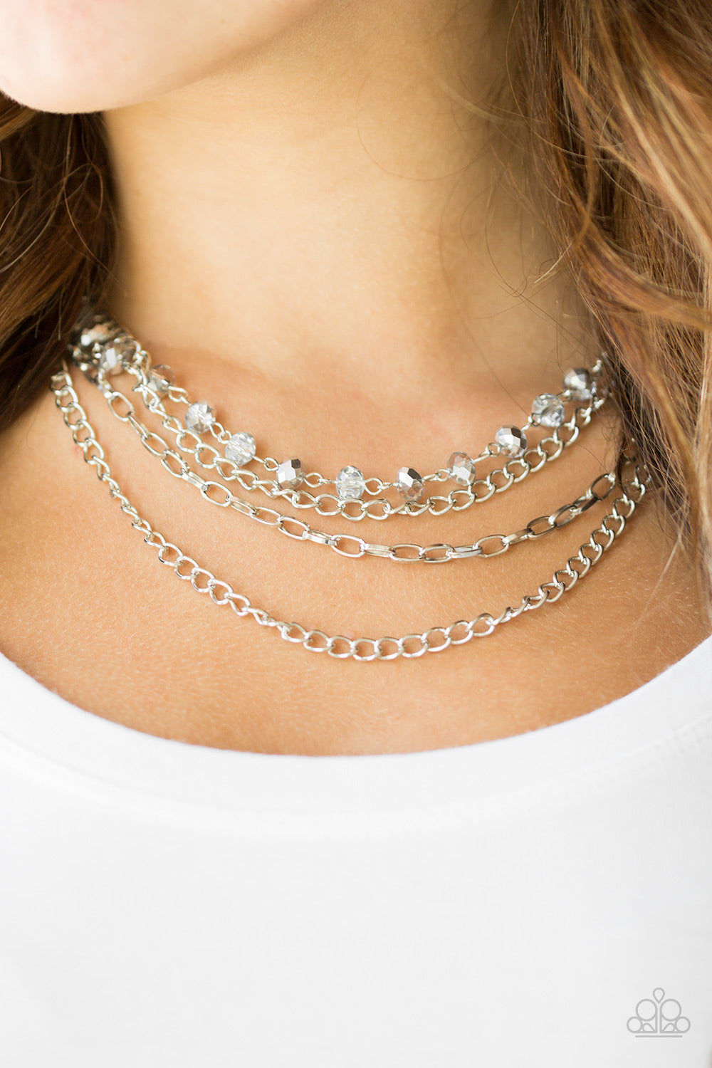 Paparazzi Extravagant Elegance Silver Necklace