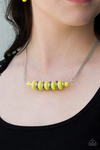 On Mountain Time Yellow Necklace