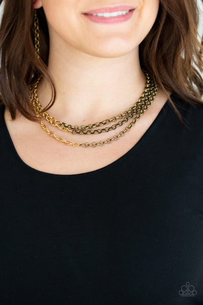 Metro Madness Brass Necklace