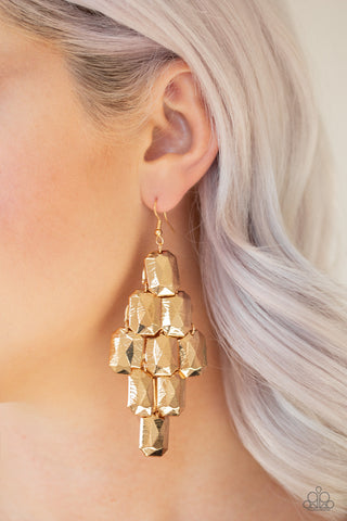 Contemporary Catwalk Gold Earrings