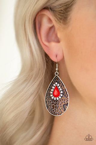 Modern Monte Carlo Red Earrings