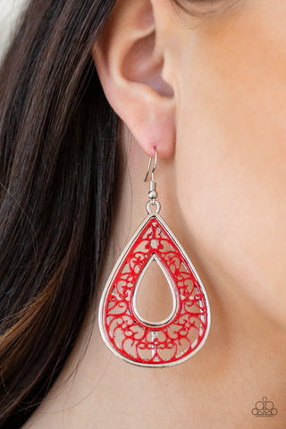 Drop Anchor Red Earrings