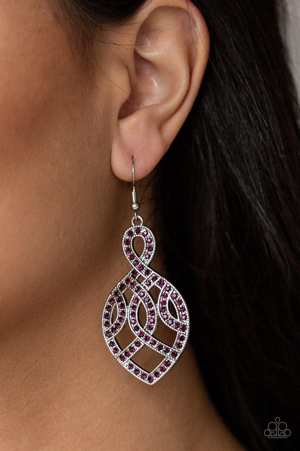 A Grand Statement Purple Earrings - Nothin' But Jewelry by Mz. Netta