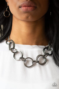 Jump Into The Ring Black Necklace - Nothin' But Jewelry by Mz. Netta