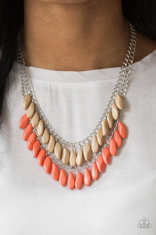 Beaded Boardwalk Orange Necklace - Nothin' But Jewelry by Mz. Netta