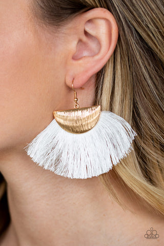 Fox Trap White Earrings