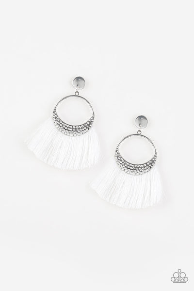 Spartan Spirit White Earrings