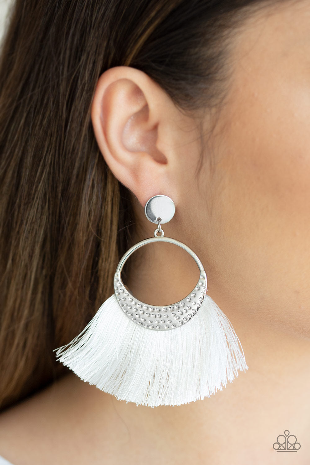 Spartan Spirit White Earrings