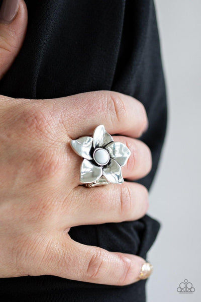 Ask For Flowers White Ring - Nothin' But Jewelry by Mz. Netta