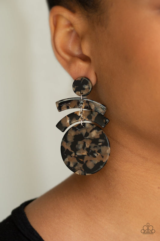 In The HAUTE Seat Black Earrings