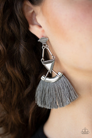 Paparazzi Puma Prowl Silver Earrings