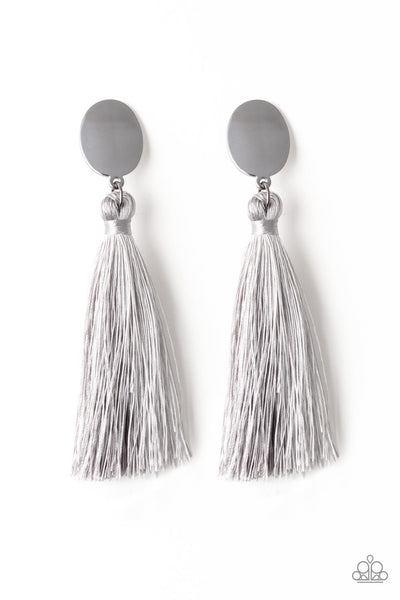 Paparazzi Va Va PLUME Silver Earrings