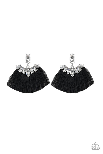 Formal Flair Black Earrings