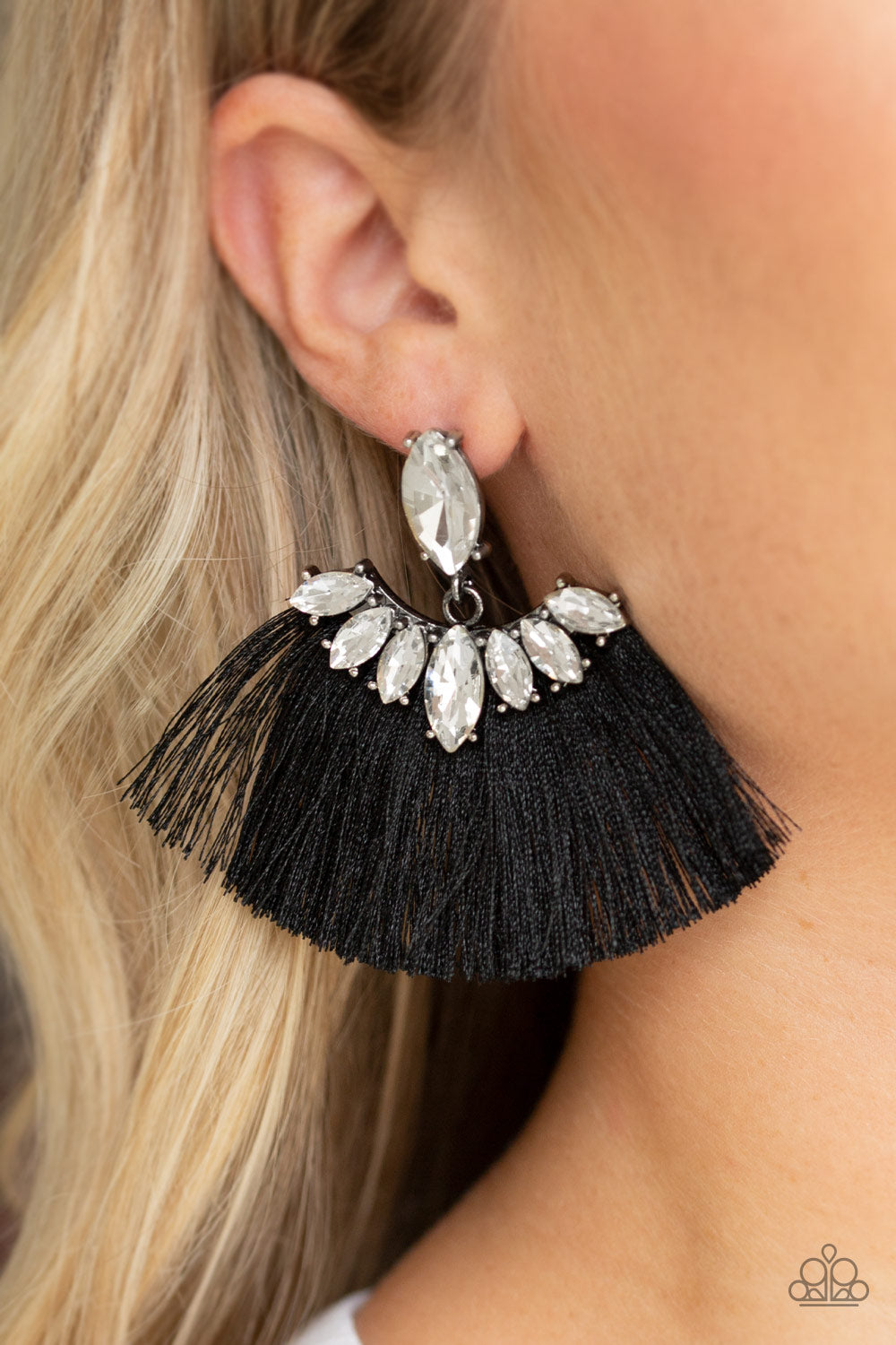 Formal Flair Black Earrings