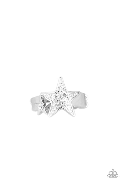 Star-Spangled Starlet White Ring