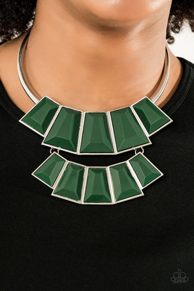Lions, TIGRESS, and Bears Green Necklace