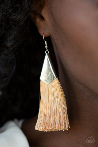 Paparazzi In Full PLUME Brown Earrings