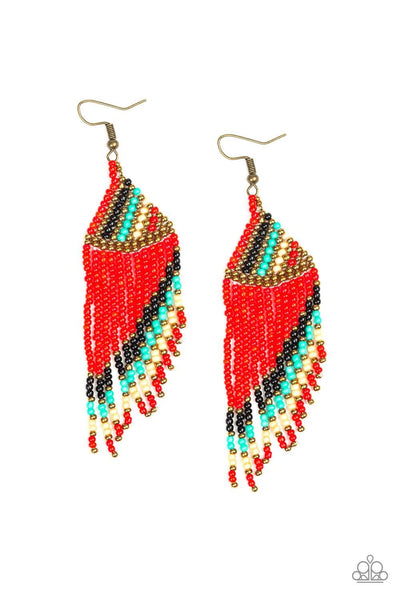 Bodaciously Bohemian Red Earrings - Nothin' But Jewelry by Mz. Netta