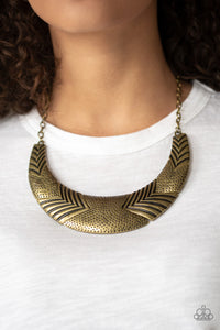 Geographic Goddess Brass Necklace