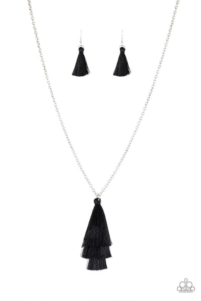 Triple The Tassel Black Necklace - Nothin' But Jewelry by Mz. Netta