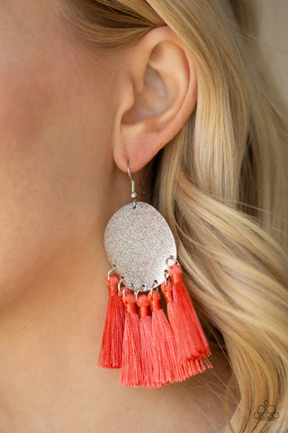 Tassel Tribute Orange Earrings