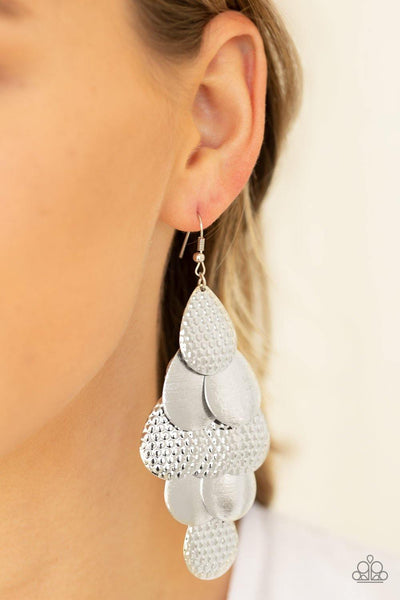 Paparazzi Chime Time Silver Earrings