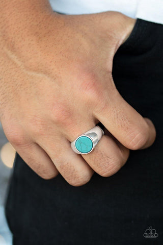 Carbon Print Blue Men's Ring - Nothin' But Jewelry by Mz. Netta