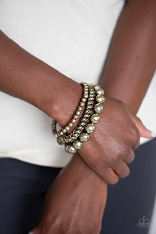 A PEARL-fect Ten Brass Bracelet - Nothin' But Jewelry by Mz. Netta