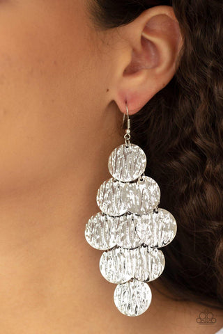 Paparazzi Uptown Edge Silver Earrings