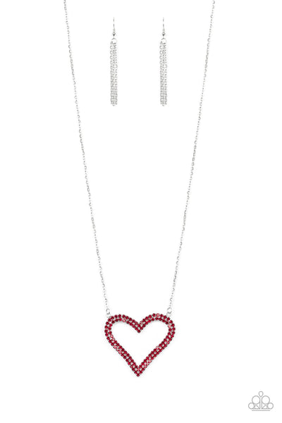 Pull Some HEART-strings Red Necklace/Heart Opener Red Bracelet