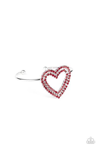 Pull Some HEART-strings Red Necklace/Heart Opener Red Bracelet