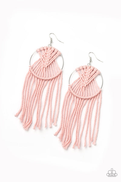 MACRAME, Myself, and I Pink Earrings