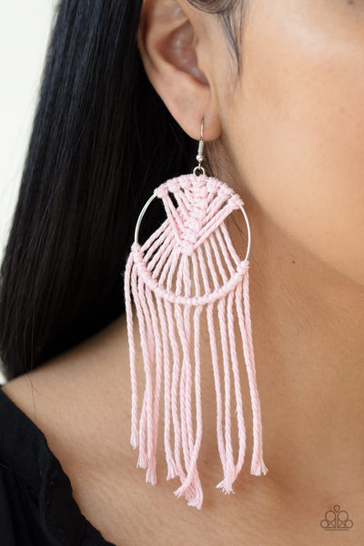 MACRAME, Myself, and I Pink Earrings