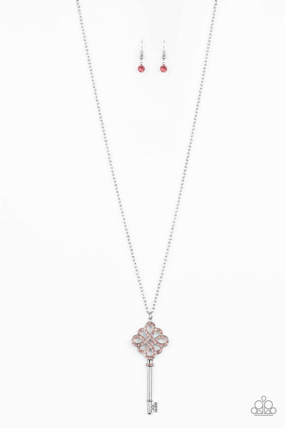 Paparazzi Accessories Unlocked Pink Necklace - May 2020 Life of the Party