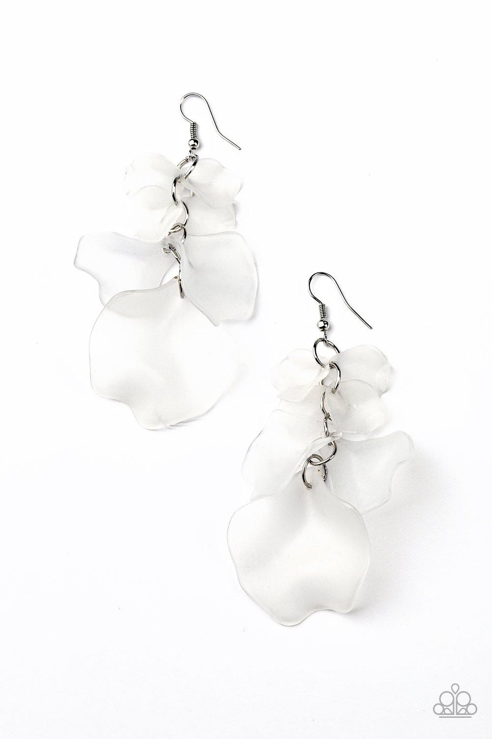 Fragile Florals White Earrings - May 2020 Life of the Party - Nothin' But Jewelry by Mz. Netta