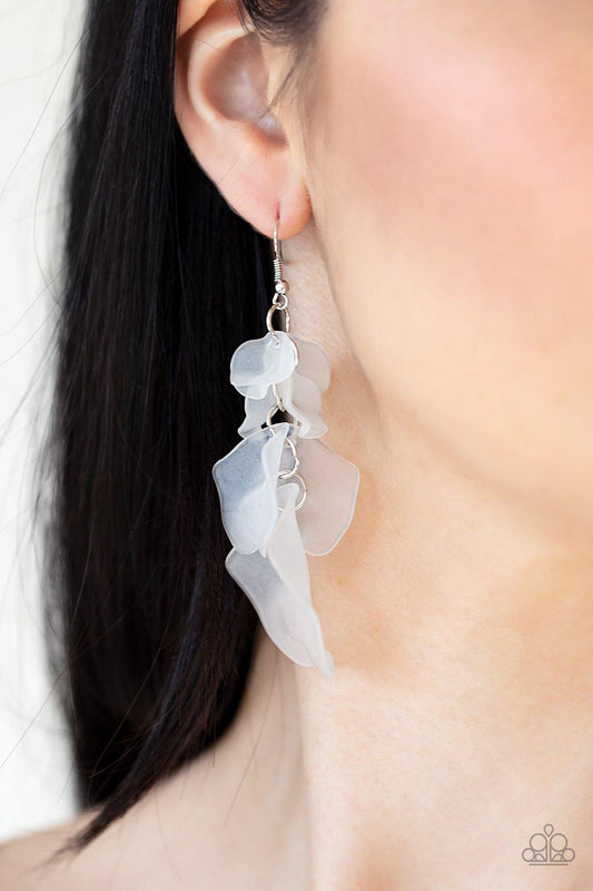 Fragile Florals White Earrings - May 2020 Life of the Party - Nothin' But Jewelry by Mz. Netta