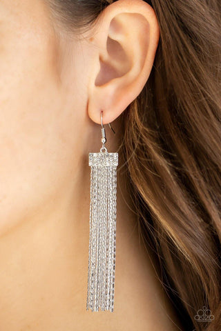 Twinkling Tapestry White Earrings - Nothin' But Jewelry by Mz. Netta