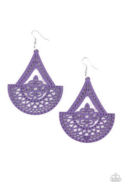 Tiki Sunrise Purple Earrings