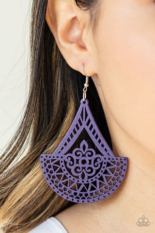 Tiki Sunrise Purple Earrings