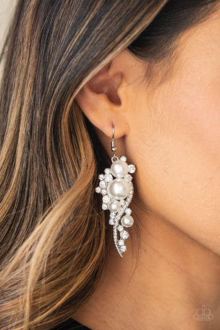 Paparazzi Accessories High-End Elegance White Earrings